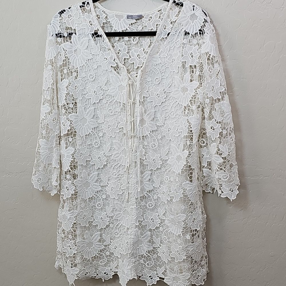 Zara Dress White Lace Over Tank Insert. Boho, croquette, cottagecore 100140